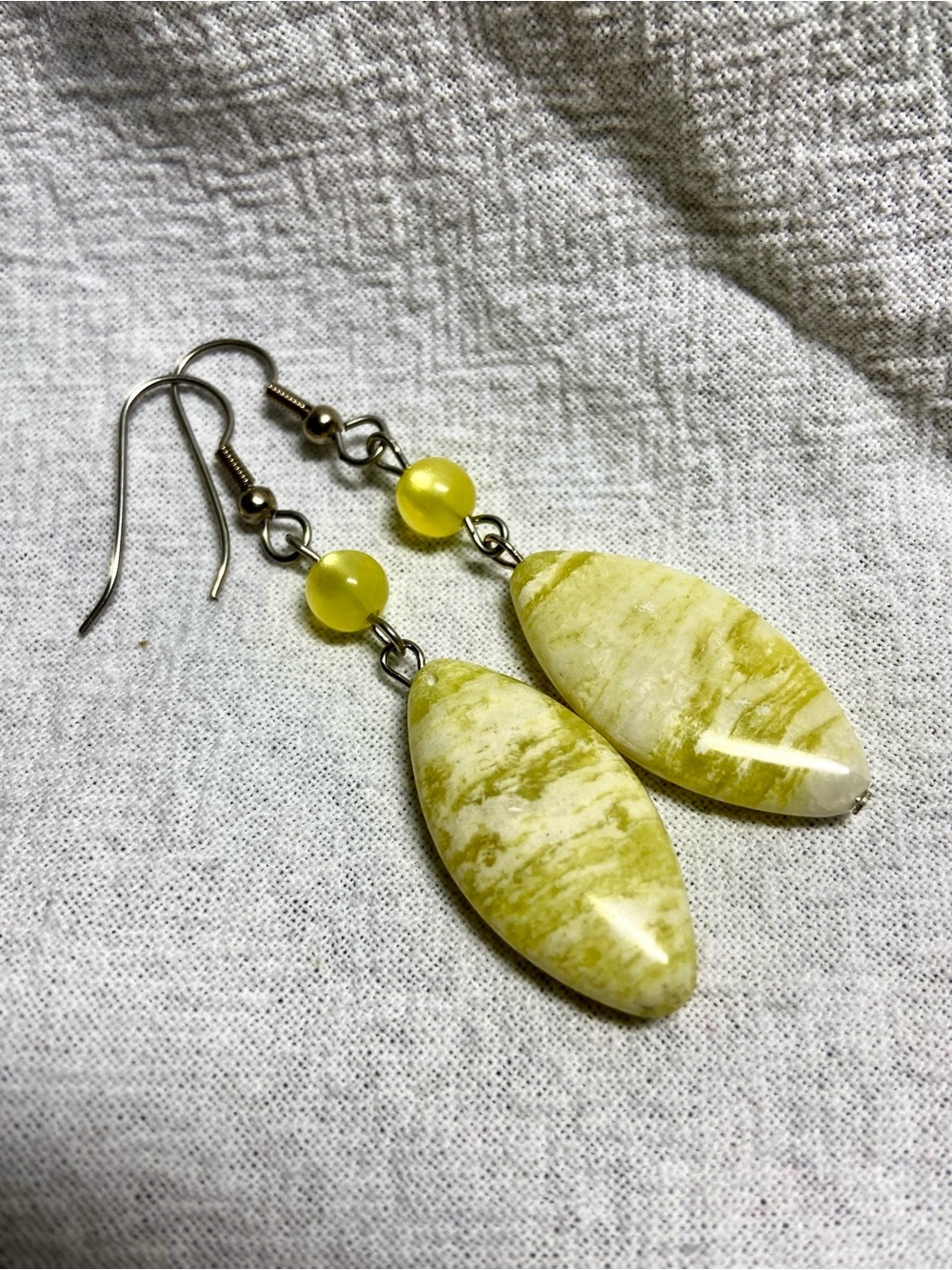 Lemon Jasper and Lucite Earrings